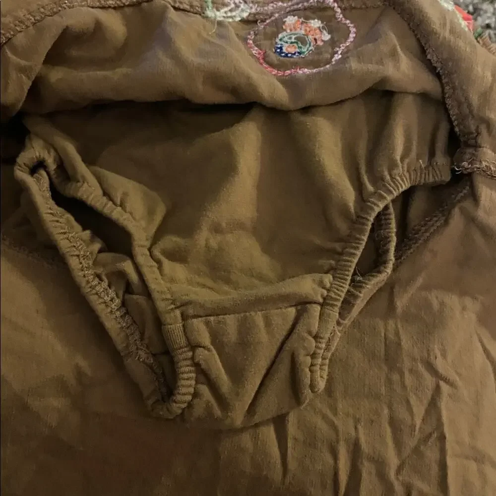 The Children's Place Brown Skirt with Colorful Floral Embroidery Girls Sz 3T